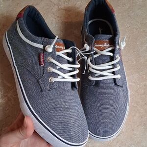 Tommy Bahama Navy Blue Canvas Boat Shoes, Kids, Size 5